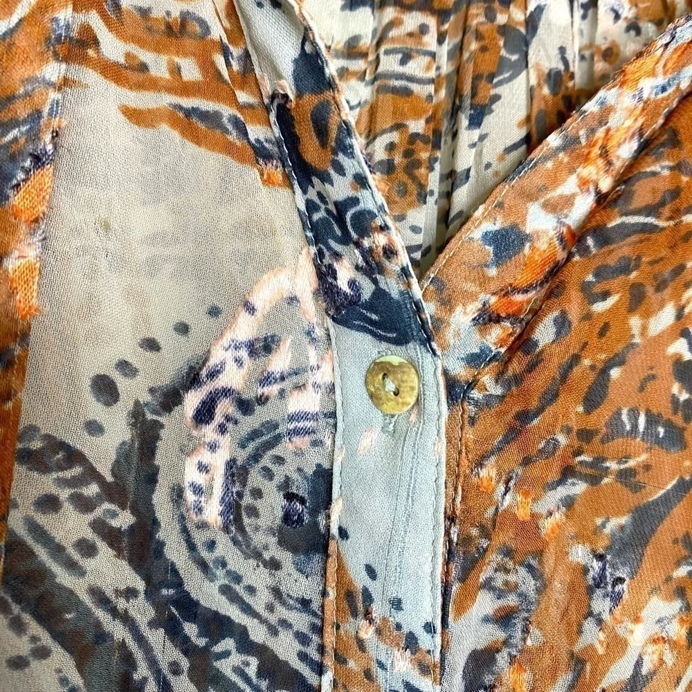 ANTHROPOLOGIE-MEADOW Rue Briarcliff Tie Neck Blouse - Picture 8 of 16